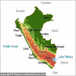 Topographic Map of Peru