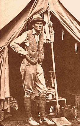 Hiram Bingham in Front of His Tent